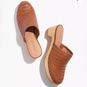 Madewell The Jordyn Clog in Woven Leather (Rustic Twig) size 7